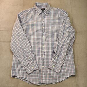 Vineyard Vines Tucker Shirt Men L Blue Plaid Long Sleeve Classic Fit Button Down